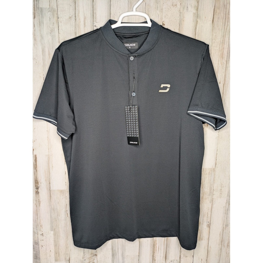 NEW DRUIDS Men's Black Prime Polo Shirt Size XL‎ Golf Outdoors